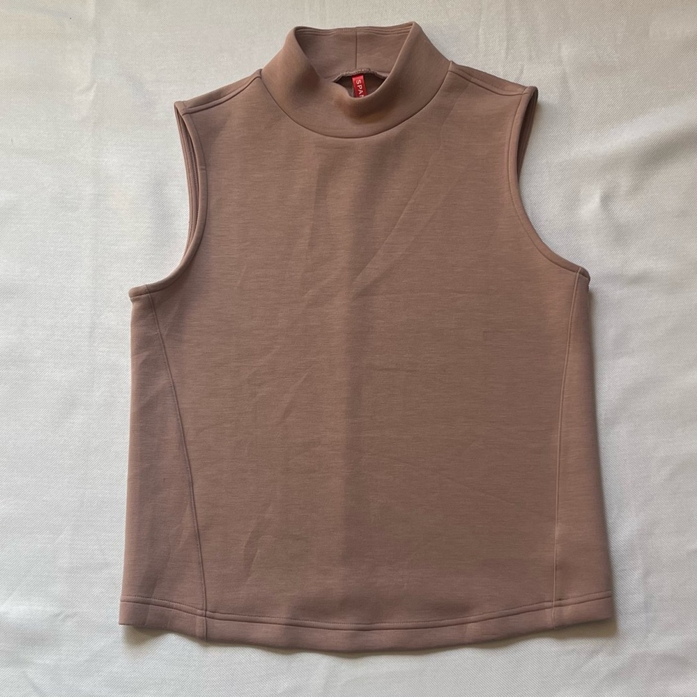 SPANX Mauve Pink Mock Neck Sleeveless Tank Top Women's Size S Buttery soft